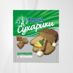 Сухарики-гренки "Иркутские" со вкусом чеснока 45 гр