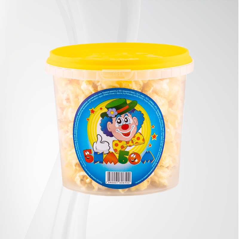 Попкорн сладкий "Бим Бом" со вкусом карамели ведро 1л